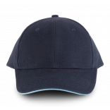 Orlando - casquette 6 panneaux KP011 - Navy / Sky Blue personnalisable - Vue de face