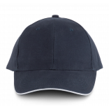 Orlando - casquette 6 panneaux KP011 - Navy / White personnalisable - Vue de face