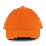Orlando - casquette 6 panneaux KP011 - Orange / Navy personnalisable - Vue de face
