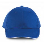 Orlando - casquette 6 panneaux KP011 - Royal Blue / White personnalisable - Vue de face