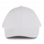 Orlando - casquette 6 panneaux KP011 - White / Navy personnalisable - Vue de face