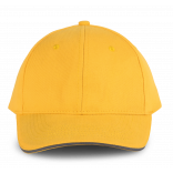 Orlando - casquette 6 panneaux KP011 - Yellow / Slate Grey personnalisable - Vue de face