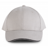 Orlando - casquette 6 panneaux KP011 - Light Grey / Dark Grey personnalisable - Vue de face