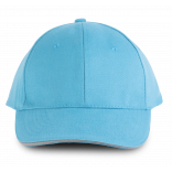 Orlando - casquette 6 panneaux KP011 - Surf Blue / Light Grey personnalisable - Vue de face