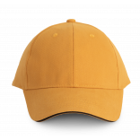 Orlando - casquette 6 panneaux KP011 - Cumin Yellow / Dark Grey personnalisable - Vue de face