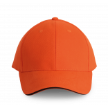 Orlando - casquette 6 panneaux KP011 - Spicy Orange / Dark Grey personnalisable - Vue de face