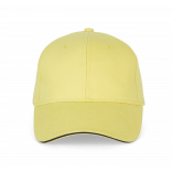 Orlando - casquette 6 panneaux KP011 - Lemon Yellow / Dark Grey personnalisable - Vue de face