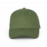 Orlando - casquette 6 panneaux KP011 - Matcha Green / Black personnalisable - Vue de face