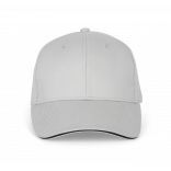 Orlando - casquette 6 panneaux KP011 - Snow Grey / Dark Grey personnalisable - Vue de face