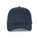 Orlando - casquette 6 panneaux KP011 - Twilight Blue / Light Grey personnalisable - Vue de face