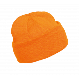 Bonnet tricoté KP031 - Fluorescent Orange personnalisable - Vue de face