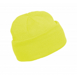 Bonnet tricoté KP031 - Fluorescent Yellow personnalisable - Vue de face