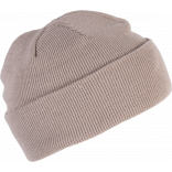 Bonnet tricoté KP031 - Beige personnalisable - Vue de face