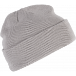 Bonnet tricoté KP031 - Light Grey personnalisable - Vue de face