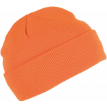Bonnet tricoté KP031 - Orange personnalisable - Vue de face