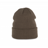 Bonnet tricoté KP031 - Dark Khaki personnalisable - Vue de face