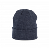 Bonnet tricoté KP031 - French Navy Heather personnalisable - Vue de face