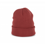 Bonnet tricoté KP031 - Terracotta Red personnalisable - Vue de face