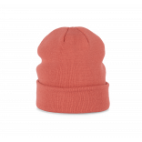 Bonnet tricoté KP031 - True Coral personnalisable - Vue de face