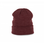 Bonnet tricoté KP031 - Wine Heather personnalisable - Vue de face