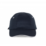 Top - Casquette 6 panneaux KP036 - Navy / White personnalisable - Vue de face