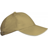 Orlando kids - Casquette 6 panneaux KP042 - Beige / White personnalisable - Vue de face