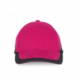 Racing - Casquette bicolore 6 panneaux KP045 - Fuchsia / Dark Grey personnalisable - Vue de face