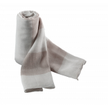 Chèche KP067 - Beige / White personnalisable - Vue de face