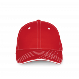 Casquette fashion - 6 panneaux KP109 - Red / White personnalisable - Vue de face