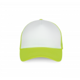 Casquette trucker - 5 panneaux KP111 - White / Fluorescent Yellow personnalisable - Vue de face