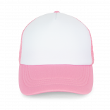Casquette trucker - 5 panneaux KP111 - White / Aurora Pink personnalisable - Vue de face
