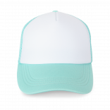 Casquette trucker - 5 panneaux KP111 - White / Pastel Cyan personnalisable - Vue de face