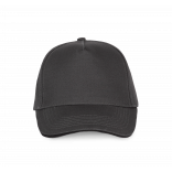 Casquette avec sandwich contrasté - 5 panneaux KP124 - Dark Grey / Black personnalisable - Vue de face