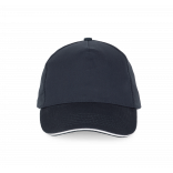 Casquette avec sandwich contrasté - 5 panneaux KP124 - Navy / White personnalisable - Vue de face
