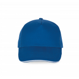Casquette avec sandwich contrasté - 5 panneaux KP124 - Royal Blue / White personnalisable - Vue de face