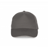 Casquette avec sandwich contrasté - 5 panneaux KP124 - Slate Grey / Light Grey personnalisable - Vue de face