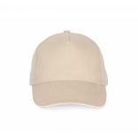 Casquette avec sandwich contrasté - 5 panneaux KP124 - Beige / White personnalisable - Vue de face