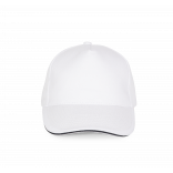 Casquette avec sandwich contrasté - 5 panneaux KP124 - White / Navy personnalisable - Vue de face