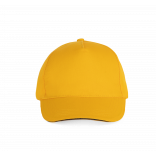 Casquette sandwich contrasté - 5 panneaux KP130 - Yellow / Dark Grey personnalisable - Vue de face