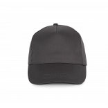 Casquette sandwich contrasté - 5 panneaux KP130 - Dark Grey / Black personnalisable - Vue de face