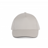 Casquette sandwich contrasté - 5 panneaux KP130 - Light Grey / Dark Grey personnalisable - Vue de face