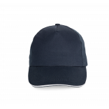 Casquette sandwich contrasté - 5 panneaux KP130 - Navy / White personnalisable - Vue de face