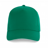 Casquette sandwich contrasté - 5 panneaux KP130 - Kelly Green / White personnalisable - Vue de face