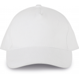 Casquette 5 panneaux en coton bio KP135 - White personnalisable - Vue de face