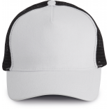 Casquette trucker - 5 panneaux KP137 - White / Black personnalisable - Vue de face