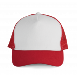 Casquette trucker - 5 panneaux KP137 - Red / White personnalisable - Vue de face