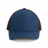 Casquette Urban Trucker - 6 panneaux KP142 - Light Navy Heather / Dark Grey personnalisable - Vue de face