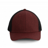 Casquette Urban Trucker - 6 panneaux KP142 - Tawny Port Heather / Black personnalisable - Vue de face
