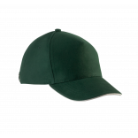 Casquette enfant avec sandwich contrasté - 5 panneaux KP148 - Forest Green / Beige personnalisable - Vue de face