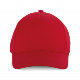 Casquette enfant en coton - 5 panneaux KP149 - Cherry Red personnalisable - Vue de face